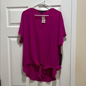 Cynthia Steffe Pink Tie Front Relaxed Blouse